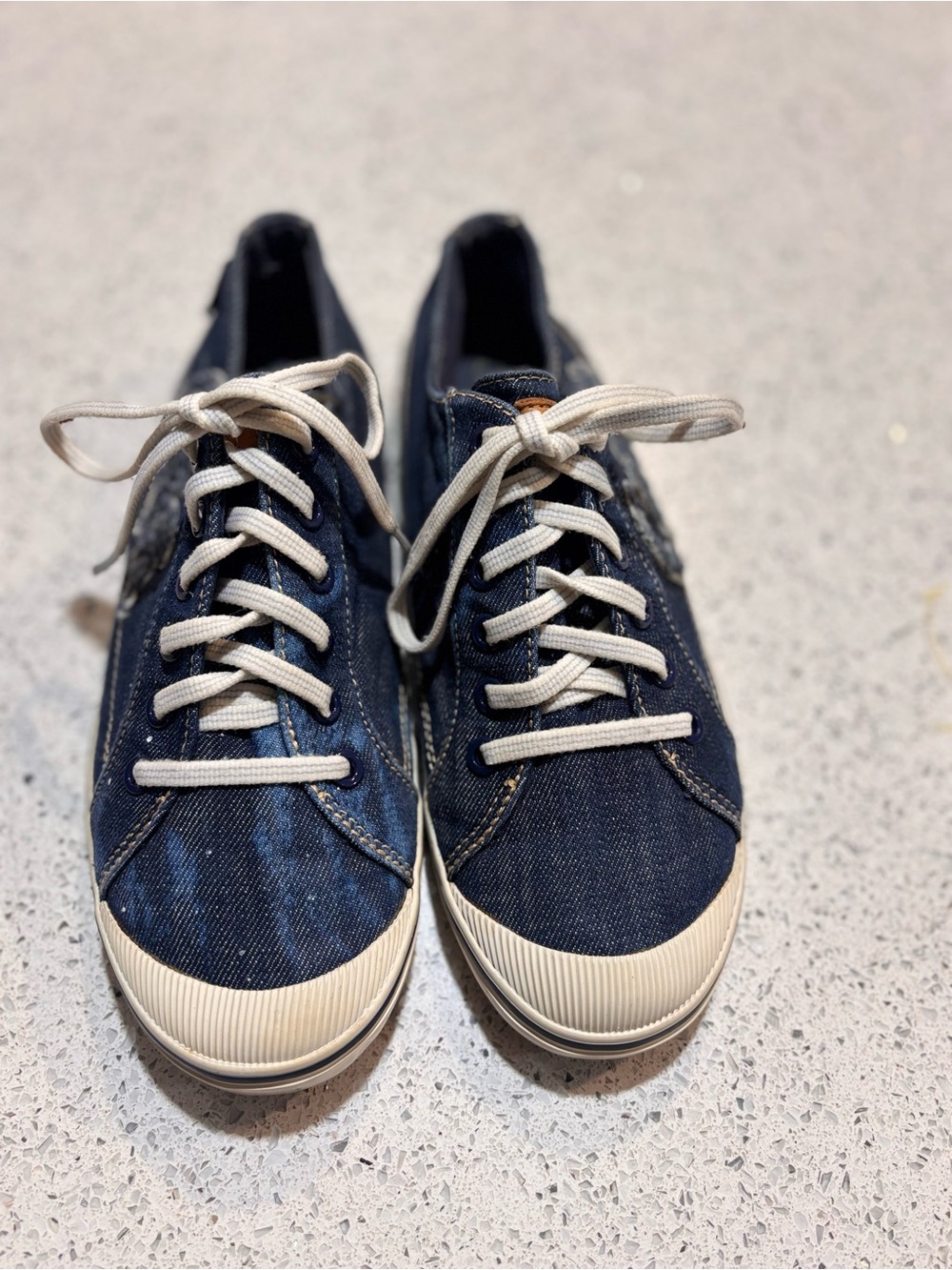 Coach “Keeley” denim Low-Top Sneakers with Cream Accents